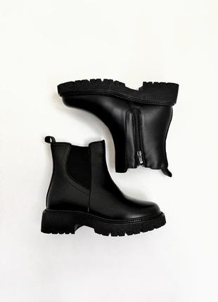Нові чорні зимові челсі ботинки черевики2 фото