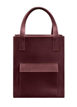 Шкіряна жіноча сумка blanknote бетсі з кишенею бордова (bn-bag-10-1-vin-kr)