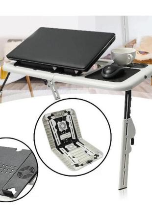 Складаний столик для ноутбука ld-09 e-table, столик з охолодженням 2 usb кулера, стіл підставка з вентиляцією
