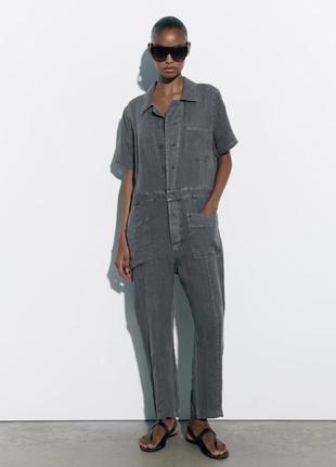 Zara комбінезон льон s