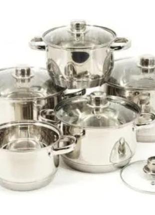 Набор кастрюль bohmann bh-0512 из нержавеющей стали 10 предметов