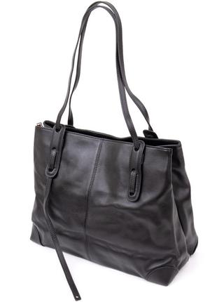 Сумка жіноча прямокутної форми vintage 20400 чорна 35х28х12,5