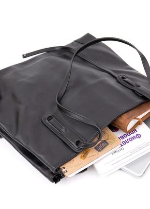 Сумка жіноча прямокутної форми vintage 20400 чорна 35х28х12,5