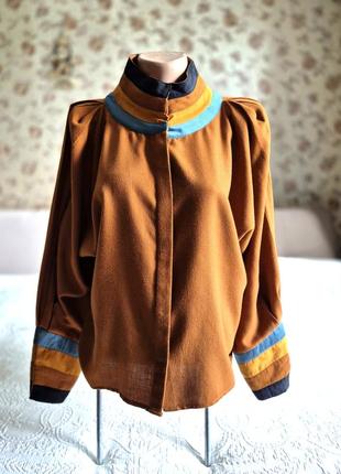 💯🎁💥 жіноча vintage напіввовняна сорочка блузка spazio