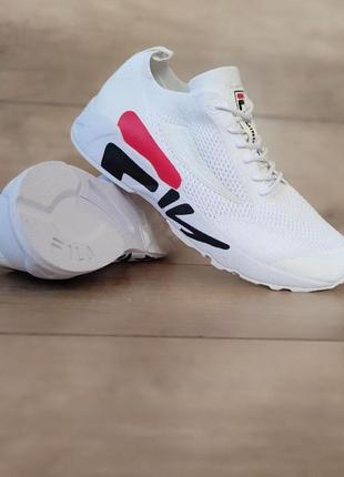 Белые кроссовки сетка fila