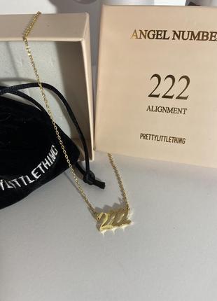 Позолоченная подвеска 222 число ангела5 фото