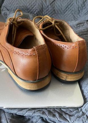 Кожаные мужские туфли оксфорде долгов винтаж4 фото