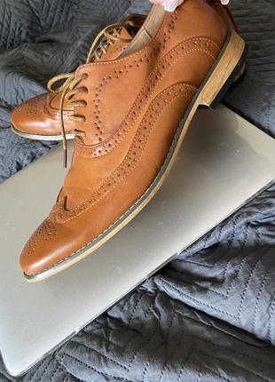 Кожаные мужские туфли оксфорде долгов винтаж3 фото