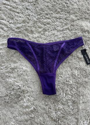 Трусики стринги lounge с красивым вырезом и надписями размер s