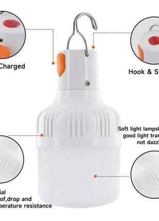 Кемпинговый фонарь. заряжается от usb кабеля. имеет три режима освещения. при...