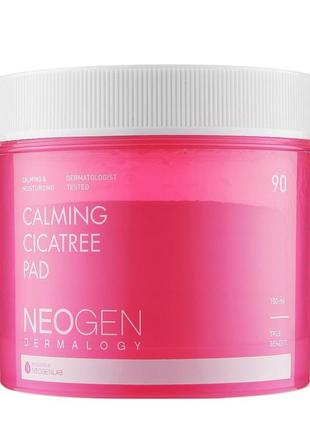 Очищувальні гідрофільні педи з центелою та чайним деревом neogen dermalogy calming cicatree pad, 90 шт
