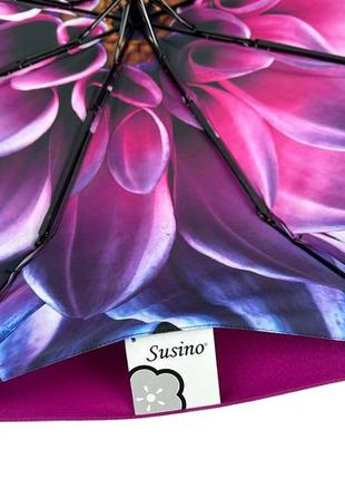 Женский зонт полуавтомат с двойной тканью от susino на 9 спиц, с принтом цветка...