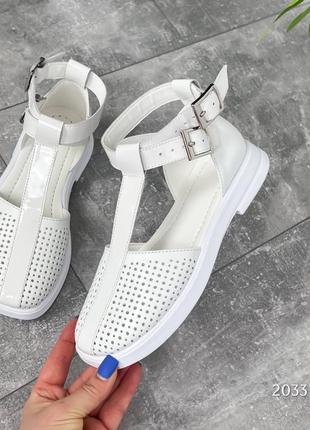 Босоніжки  luvine, білий, натуральна шкіра з перфорацією