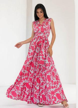 Довга шовкова сукня максi з розрiзом (3 кольори) длинное платье талия на резинке