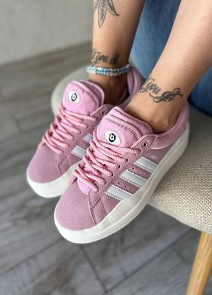 Женские кроссовки adidas campus & bad bunny pink white4 фото