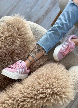 Женские кроссовки adidas campus & bad bunny pink white3 фото