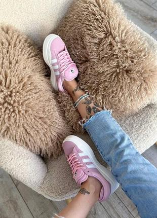 Женские кроссовки adidas campus & bad bunny pink white2 фото