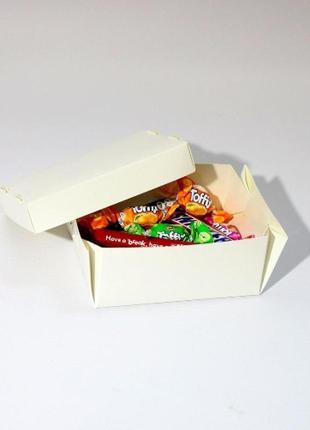 Коробка для еды 110 х 85 х 50 мм, крышка+дно белая