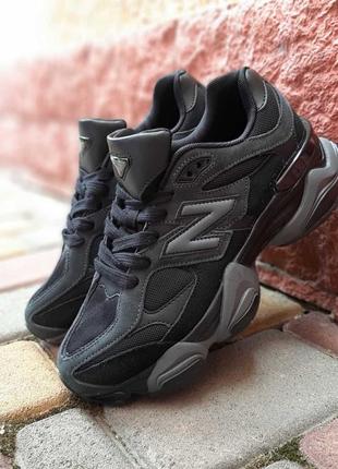 Жіночі кросівки new balance 9060 black grey нью беланс чорного з сірим кольорів