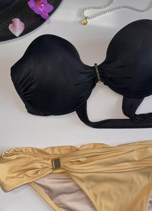 Изысканный купальник victoria’s secret черный + золото2 фото