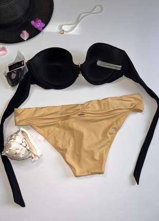 Изысканный купальник victoria’s secret черный + золото4 фото