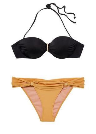 Изысканный купальник victoria’s secret черный + золото5 фото