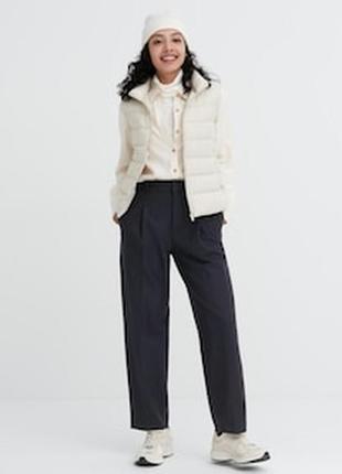 Брюки uniqlo heattech striped pleated trousers