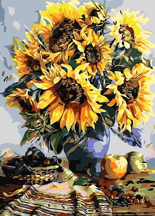 Картина за номерами букет соняхів. натюрморт 40*50 см орігамі lw 30030