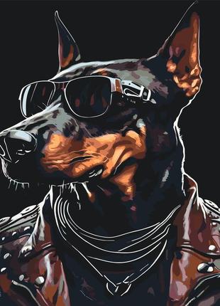 Картина по номерам животные. доберман  40*50 см оригами lw 3315