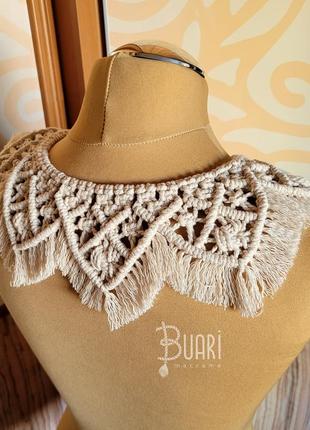 Макраме воротничок хлопковый