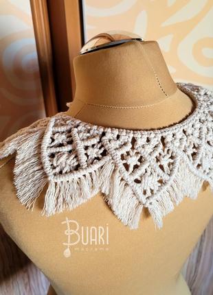 Макраме воротничок хлопковый