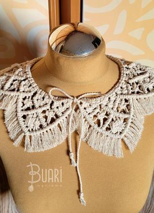 Макраме воротничок хлопковый