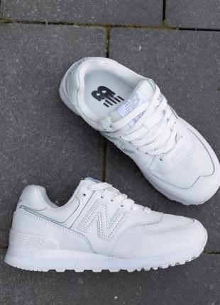 New balance white leather женские кроссовки debelанс белые кожаные легкие8 фото