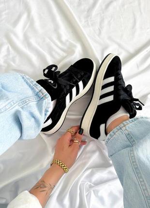 Кросівки adidas campus « black / white » 
premium