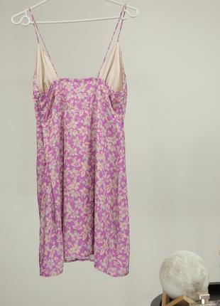 Фиолетовая атласная мини-платье pull &amp; bear4 фото
