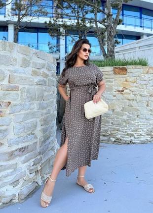 Женское летнее хлопковое платье миди длинная легкая легкая батал,женское летнее платье...