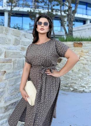 Женское летнее хлопковое платье миди длинная легкая легкая батал,женское летнее платье...