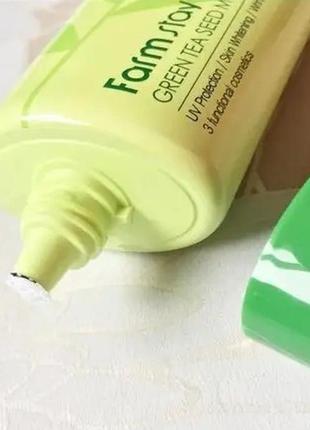 Сонцезахисний крем із зеленим чаєм farm stay green tea seed moisture sun cream spf50 pa3 фото