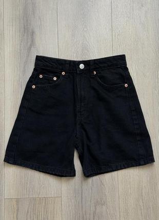 Шорты бермуды zara черные джинсовые