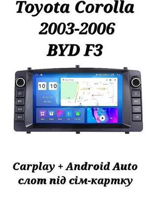 Магнитола android toyota corolla 2003-2006, byd f3, 2/32, 8 ядер ...