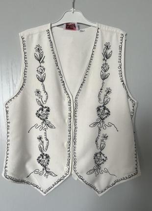 Жилет жилетка ручна вишивка етно стиль 100% rayon