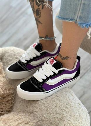 Кеди жіночі vans knu school purple black white2 фото