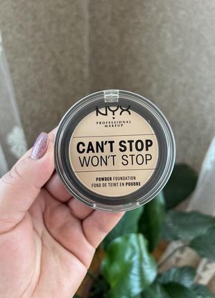 Компактная пудра для лица nyx professional makeup can't stop won't stop powder foundation