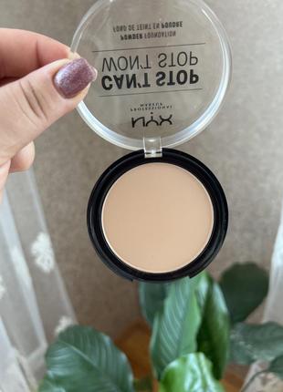 Компактная пудра для лица nyx professional makeup can't stop won't stop powder foundation2 фото