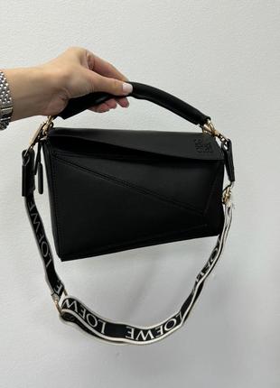 Сумка женская в стиле loewe small puzzle bag in classic calfskin black7 фото