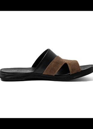 Кожаные мужские шлепанцы, шлепки, мужские шлепанцы натуральная кожа ua