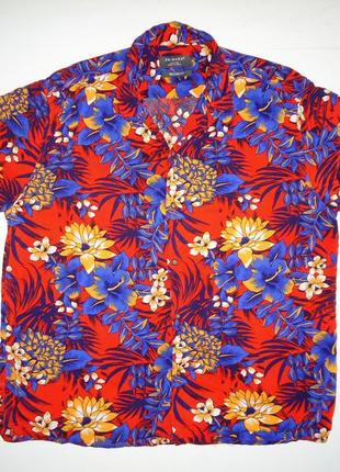 Рубашка  гавайская primark relaxed fit viscose яркая гавайка (m)