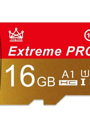 Картка пам'яті, флешка microsd 16 gb class 10 + sd adapter мікрод 16 гб для телефона, смартфона, планшета ex16p
