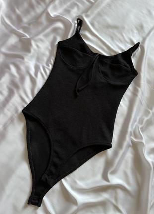 Черный боди bershka