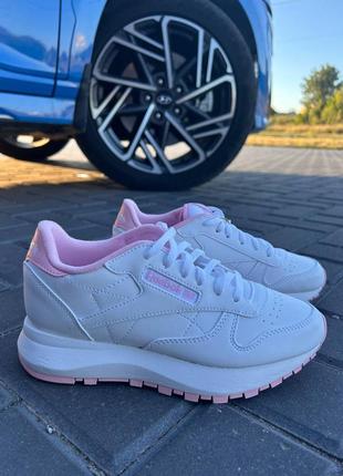 Оригинальные женские белые кроссовки reebok classic leather sp